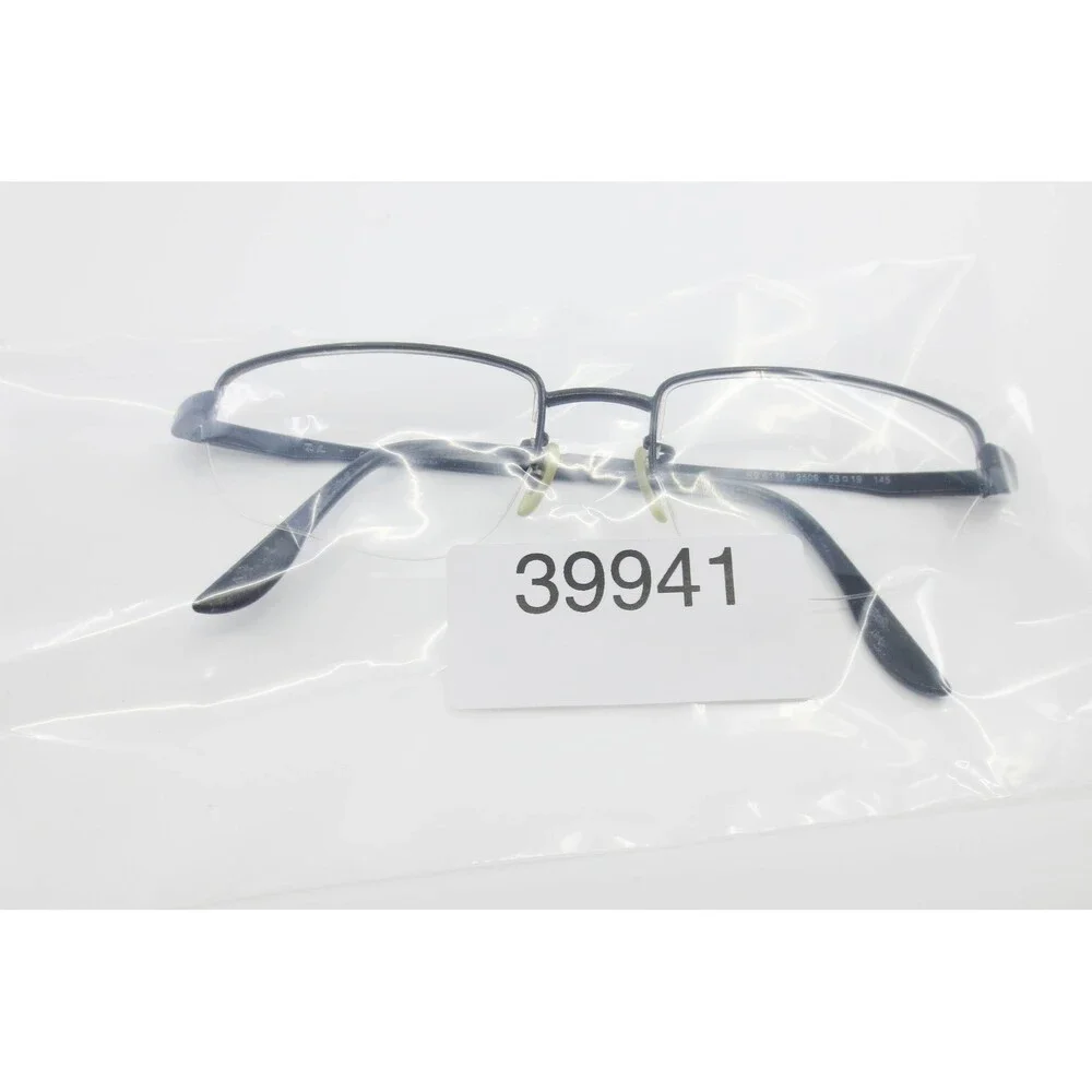 Ray-Ban RB 6178 2509 Black Semi Rimless Rectangular Eyeglasses 53-19-145